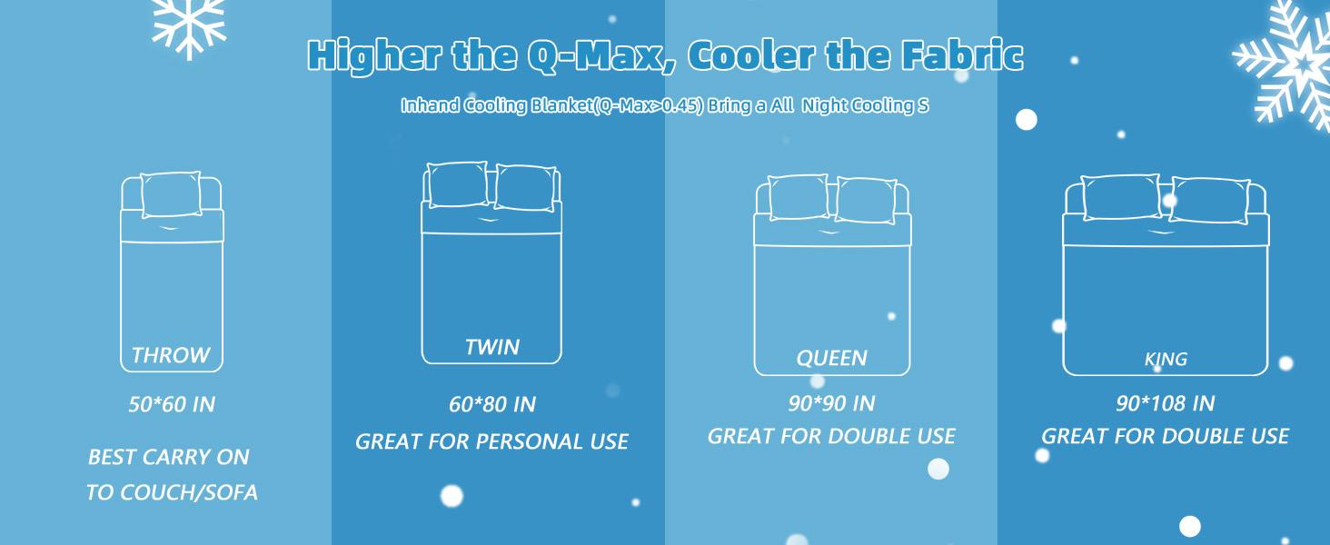 【Summervibes】Inhand Cooling Blanket Queen Size, Summer Blankets for Hot Sleepers & Night Sweat, Thin Blanket Cold Cool Lightweight Cooling Blanket for Couch Bed,Breathable Cooling Blanket,Light Blanket for Hot Sleepers,Comfy Bedding,Gift for Summer
