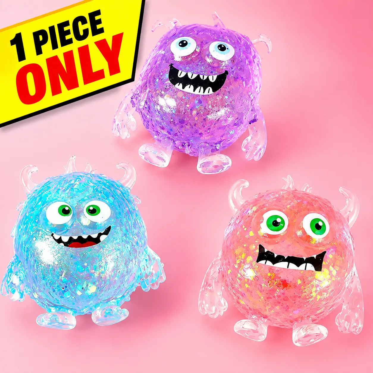 Monster Squishy Stress Relief Toy - Portable, Lightweight, Unisex Soft TPR Squeeze Fidget from Toy Factory, Fidgets for Kids, Oddly Satisfying for Sensory Activities & Relaxation, Stretching, Soft Stress Balls, Stress Relief Fidgets