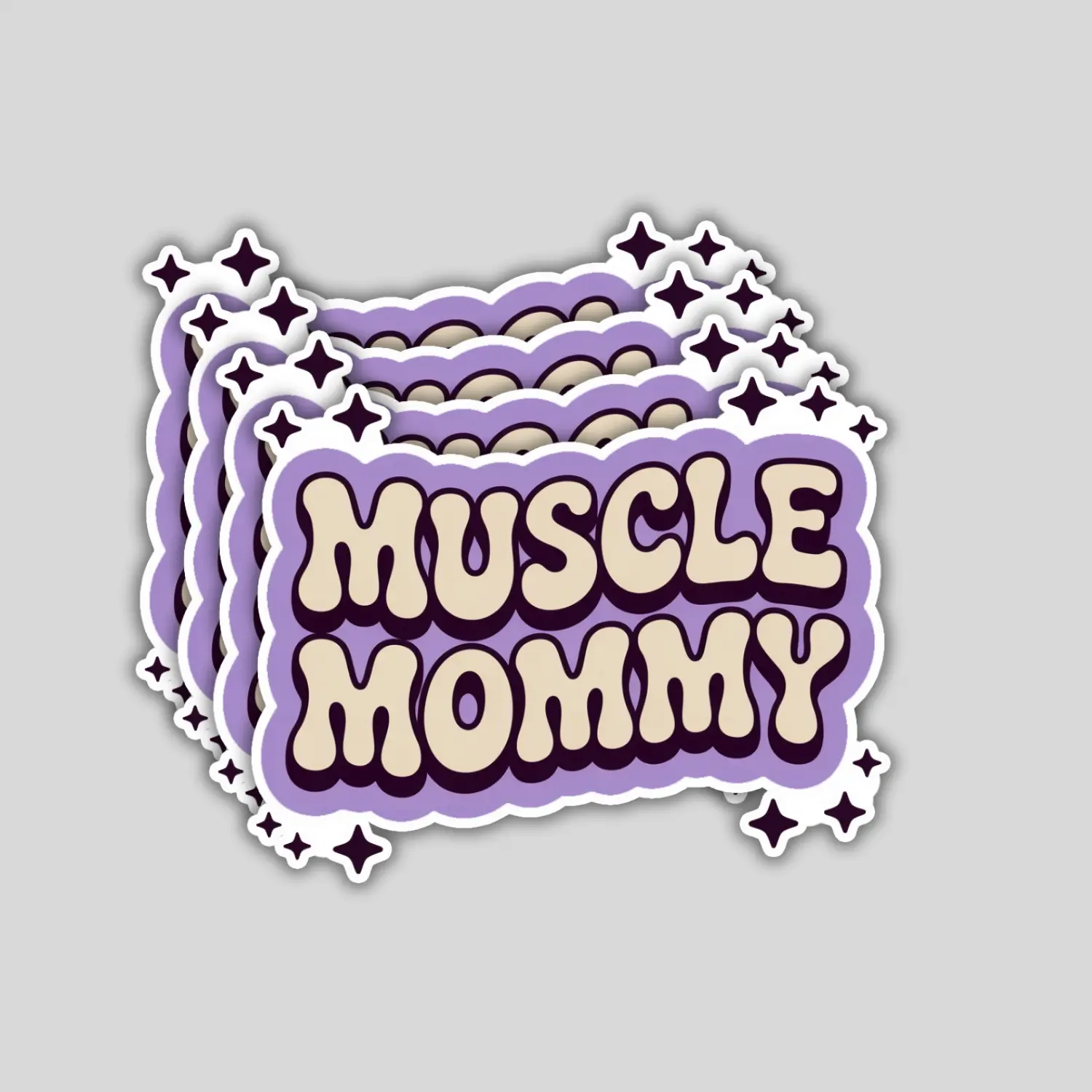 4 Pack Muscle Mommy Stickers – Funny Gym Fitness Vinyl Decals for Water Bottle, Laptop, Tumbler, Hydroflask – Workout Gift for Moms