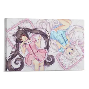 Nekoparas Anime Poster. Kawaiis Kids' Room Decor. Canvas Wall Art Print. Cute Anime Decoration. Canvas Poster Bedroom Decor Sports Landscape Office Room Decor Gift Frames Ornaments anime manga art print Artistic Photo Frame-.