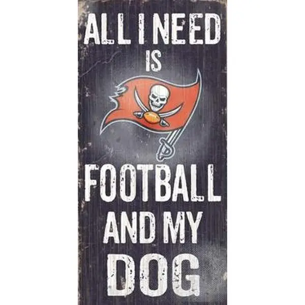Fan Creations N0640 Tampa Bay Buccaneers Football & My Dog Wall Plaque - Sports-Themed Living Room Sign, Whimsical Home Decor, Ideal Gift for Buccaneers Fans, Animal-Inspired Home Supply