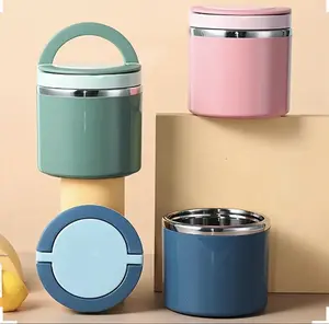 Insulated Food Jar, Stainless Steel Container with Secure Lid, Stylish Kitchenware Vacuum Flask