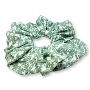 White Leaf Sage Ribbed Scrunchie