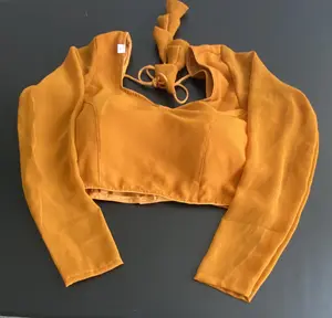 Chiffon Blouse Long Sleeve with Unique Neck Design in different color Shirts Top