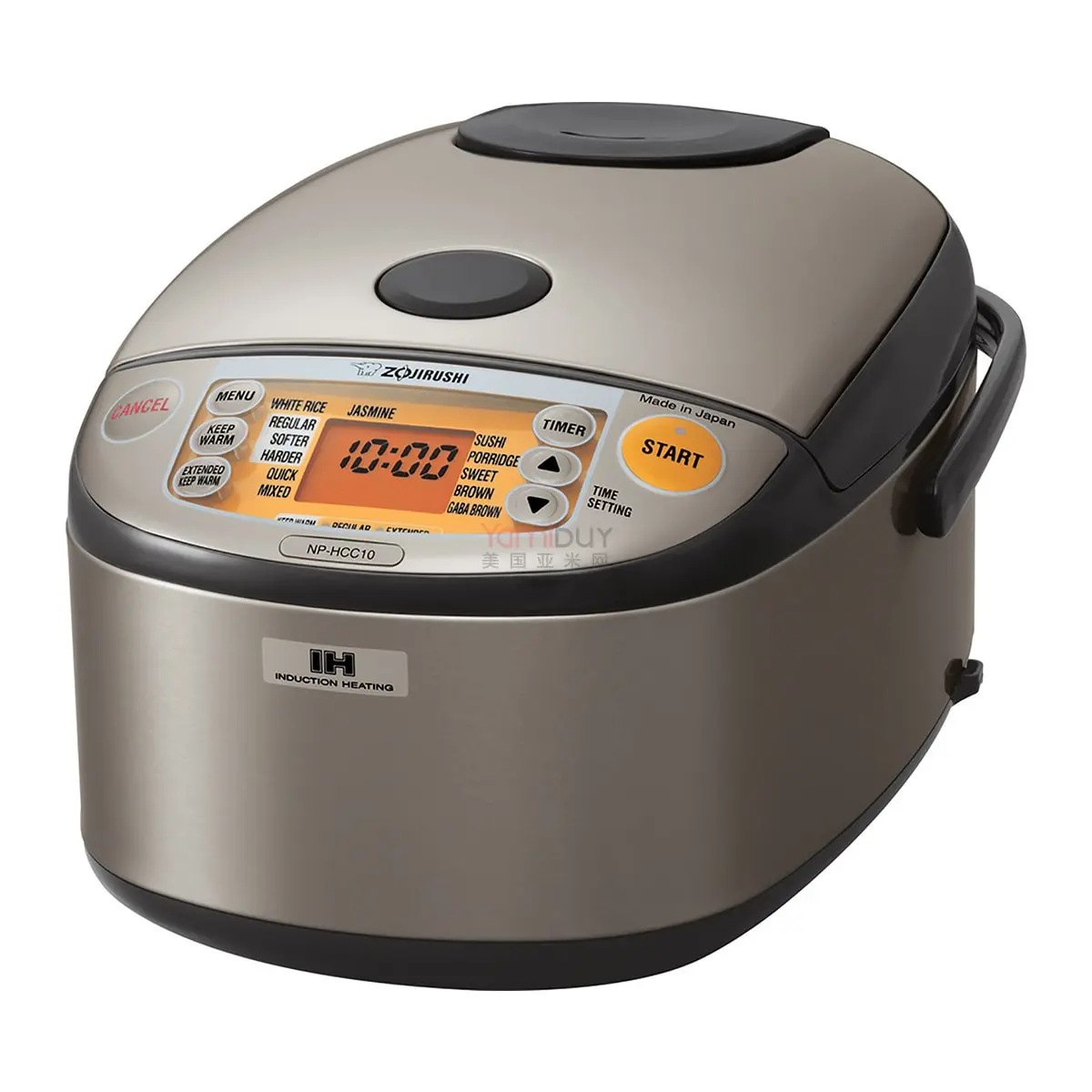 Zojirushi NP-HCC10 5.5-Cup Micom Rice Cooker & Warmer, Dark Gray - Magnetic Induction Heating (IH)