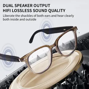 Koipsse Smart Glasses Bluetooth Glasses Black Technology HIFI Sound Quality Suitable For All Ages Holiday Gift Sunglasses Headphone Glasses High Appearance Audio Sunglasses Gift Smart Glass Eyewear Anti-Blue Light Lenses Photochromic Lenses