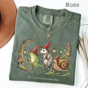 Comfort Colors The Hullabaloo Committee TShirt, Funny Frog Opossum Snail Meme Tee, Weird Animal Humor Gift for Her
