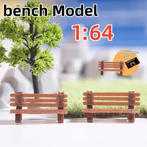 1:64 Scale Park Bench, Miniature Model for Figure Scene, Suitable for Micro Diorama, Street View and Garden Landscape Decoration, Home Decor Accessory
