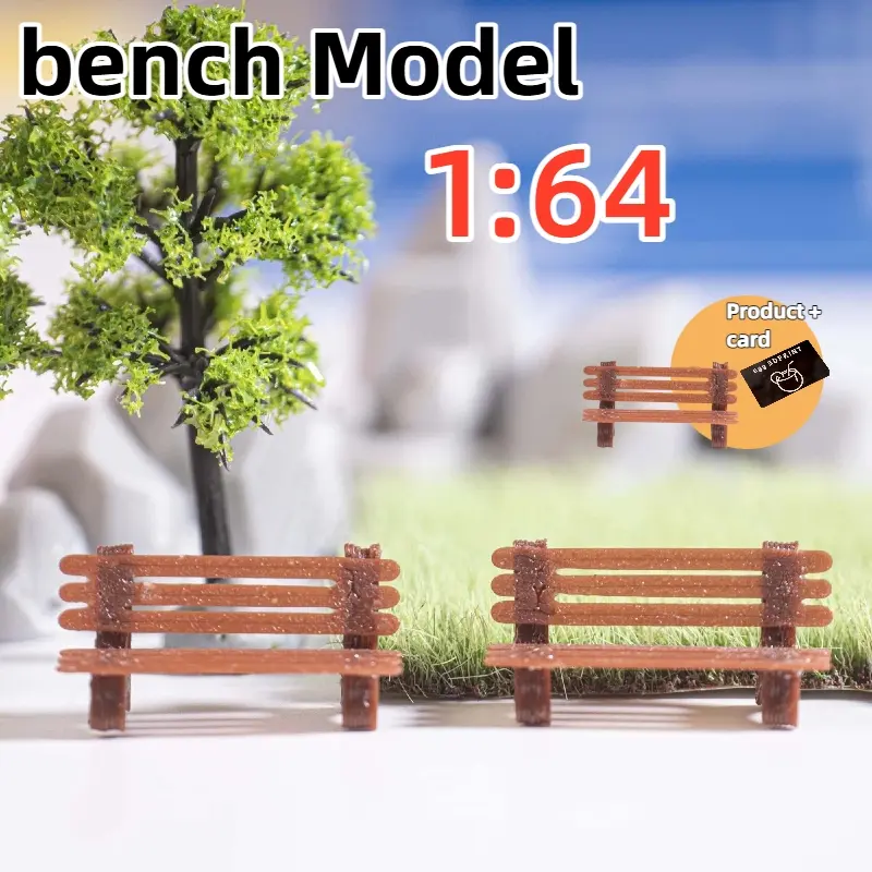 1:64 Scale Park Bench, Miniature Model for Figure Scene, Suitable for Micro Diorama, Street View and Garden Landscape Decoration, Home Decor Accessory