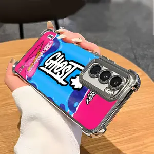 Luxury GHOST Energy Drink Lover Pattern Aesthetic Electroplated TPU Casing For SAMSUNG GALAXY S22 S23 S24 FE ULTRA PLUS Four Corners Anti-Fall Transparent Soft Silicone Gift Shockproof Protection Anti-Drop Protective Protector Phone Cases Shell Cover