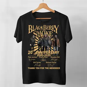 Funny Blackberry Smoke 20Th Anniversary 2000 2020 Thank You Signature T Shirt Gift For Fans Rock Band Lover