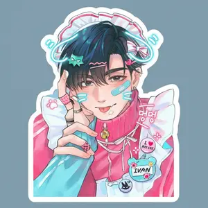 Moody Performance Illustration Ivan Alien Stage Sticker