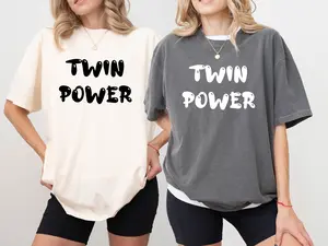 Comfort Colors Twin Power Matching T-shirt, Siblings Shirt, Twin Twinning Tee, Twin Beasties T-shirt, Funny Twin Shirt, Twin Birthday Gift, Twin Love T-shirt, Twin Bestfriends Shirt