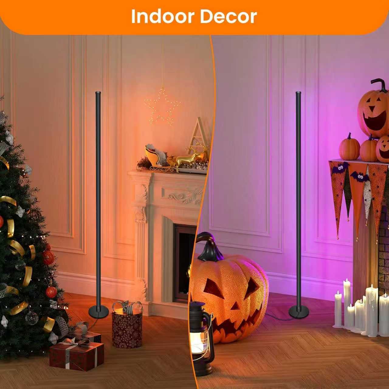 RGB Corner Floor Lamp  16 Million Color Music Sync Changing  LED Corner Lamp with Remote & APP Control Smart Modern Floor Lamp