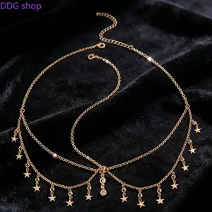 Crystal Dangle Head Chain, Gold Rhinestone Forehead Hairpiece, Luxe Bridal & Festival Accessory for Women, Perfect for Weddings, Proms & Costume Parties