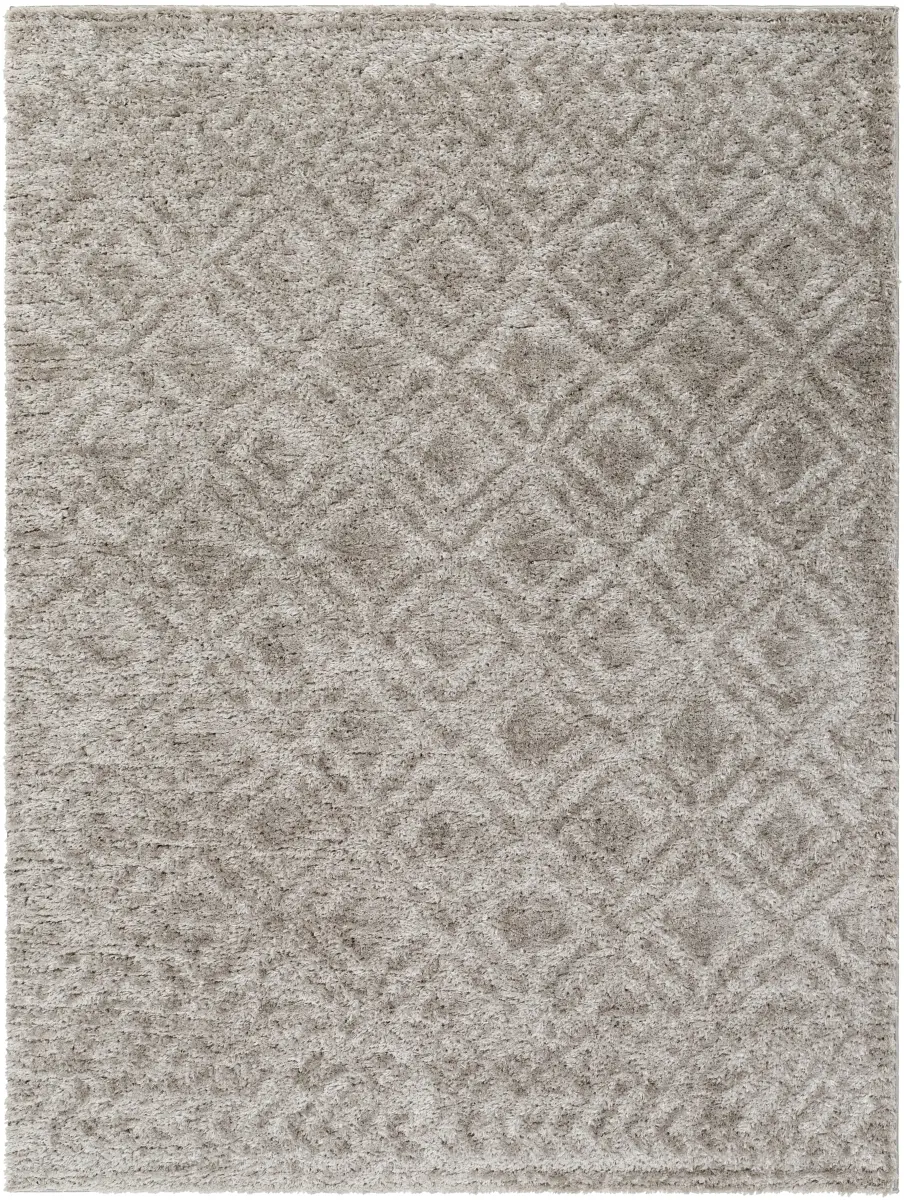 Livabliss Rugs NMC2303-537 5.3 ft x 7 ft Machine-Woven Nomadic Hexagon Honeycomb Area Rug, Light Gray, Hexagon Area Rugs, Honeycomb Area Rugs