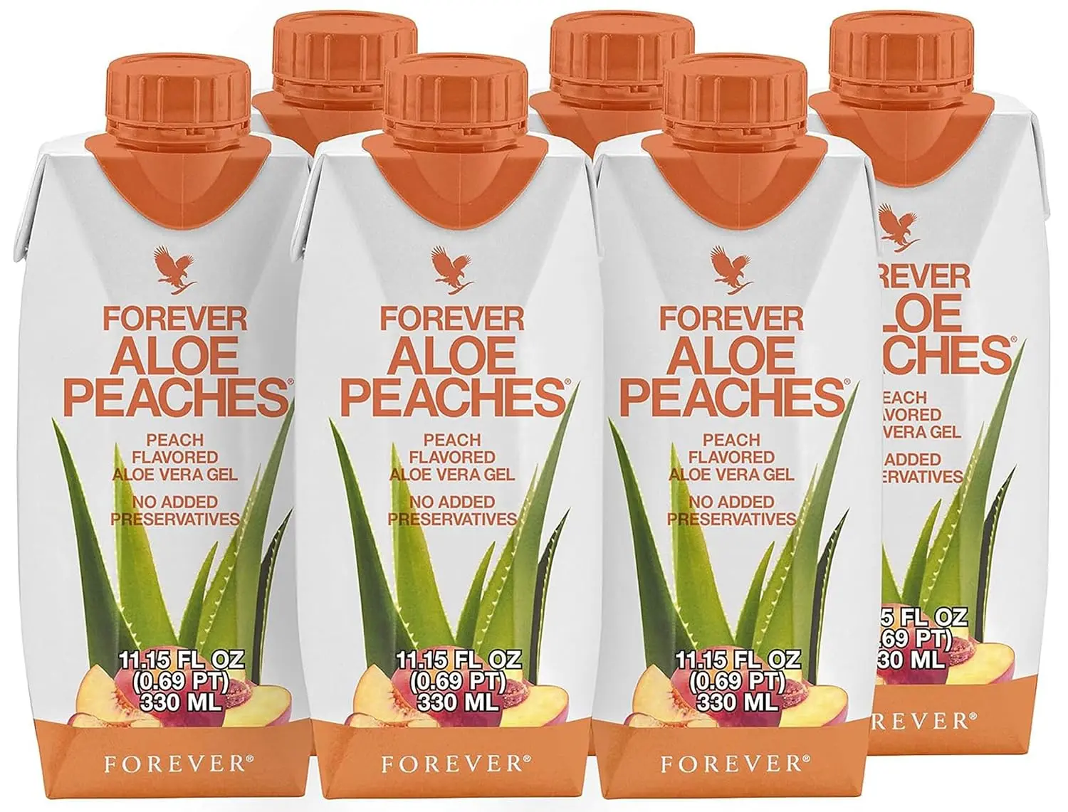 Forever Living - Forever Aloe Peaches - (Pack of 6) | Contains Aloe Vera Gel And Peach Puree, No Preservatives, Vegan And Gluten-Free, For Daily Supplement Use