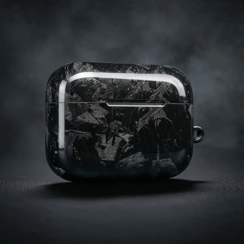 Obsidian Core-Forged Carbon Design Case for AirPods Wireless Music Earphones, Audio Portable Electronic Accessory with Stable Connection
