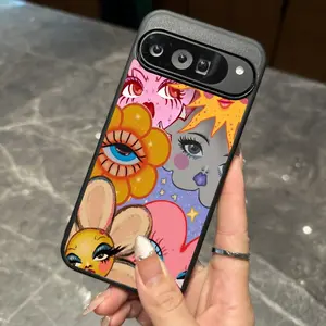 Compatible with Google Pixel6/7/8/9 Phone Case whimsical Aesthetic Indie Groovy Sun and Moon Magical Witchy Floral Butterfly Cute Halloween Colorful Butterflies Galaxy Space Planets Celestial Pattern  phone case RMgg9