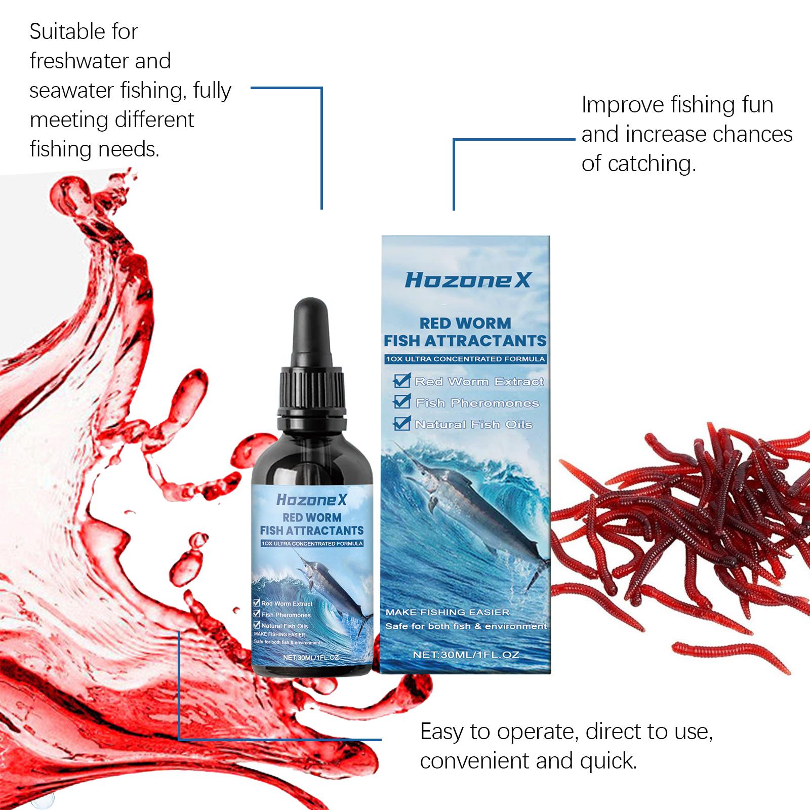 2PCS HozoneX Bloodworm Fishing Bait Attractant — Bloodworm Formula Feeding Stimulant Additive for Wild Fishing Fish Lure & Attractor