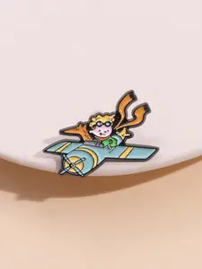 Prince and Fox Pilot Pin Cartoon Badge, Anime Cosplay Accessory, Unisex Clothing Backpack Decoration, Daily Wear Jewelry, Durable Metal Pins