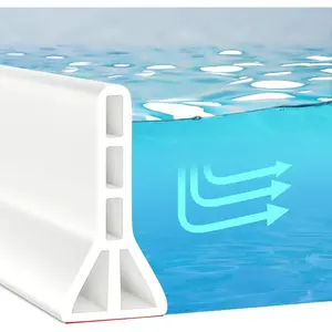 Upgraded 3 Inch High Shower Threshold Water Dam 67 Inch Collapsible Shower Barrier Water Stopper Shower Water Guard Dry and Wet Separation for Bathroom Kitchen and More