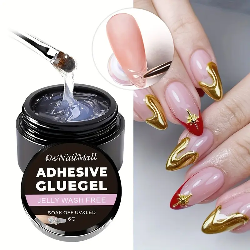 OsNailmall Magic Super Strong Adhesive Nail Glue, Nail Extension Gel, Multi-Functional Diamond Inlay Gel, Wash-Free Foam UV LED, Magic 3D Nail Art Glue, Nail Art Products