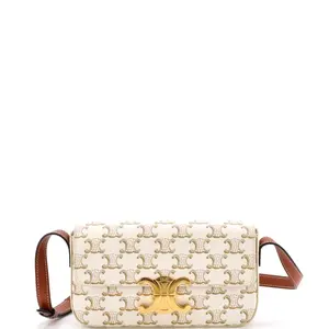 Pre-owned Celine Canvas Coated Shoulder Bags Triomphe East West Shoulder Bag Triomphe Coated Canvas by Rebag