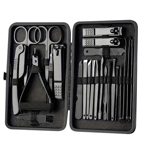 Men's Premium 8-15-24-Piece Nail Clipper & Grooming Set - Professional Manicure Pedicure Nail Care Tools with Travel Case - Ideal Gifts Adults, Birthday Gifts for Him, Husband Daily Use Supplies