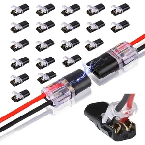 Double-Wire LED Light Strip Connector -2 Pin Fast Plug-In Connector with Locking Buckle for Low Voltage, Automotive, Home & DIY LED Strip Wiring, Power Distribution & Secure Electrical Connection, Lighting Accessories