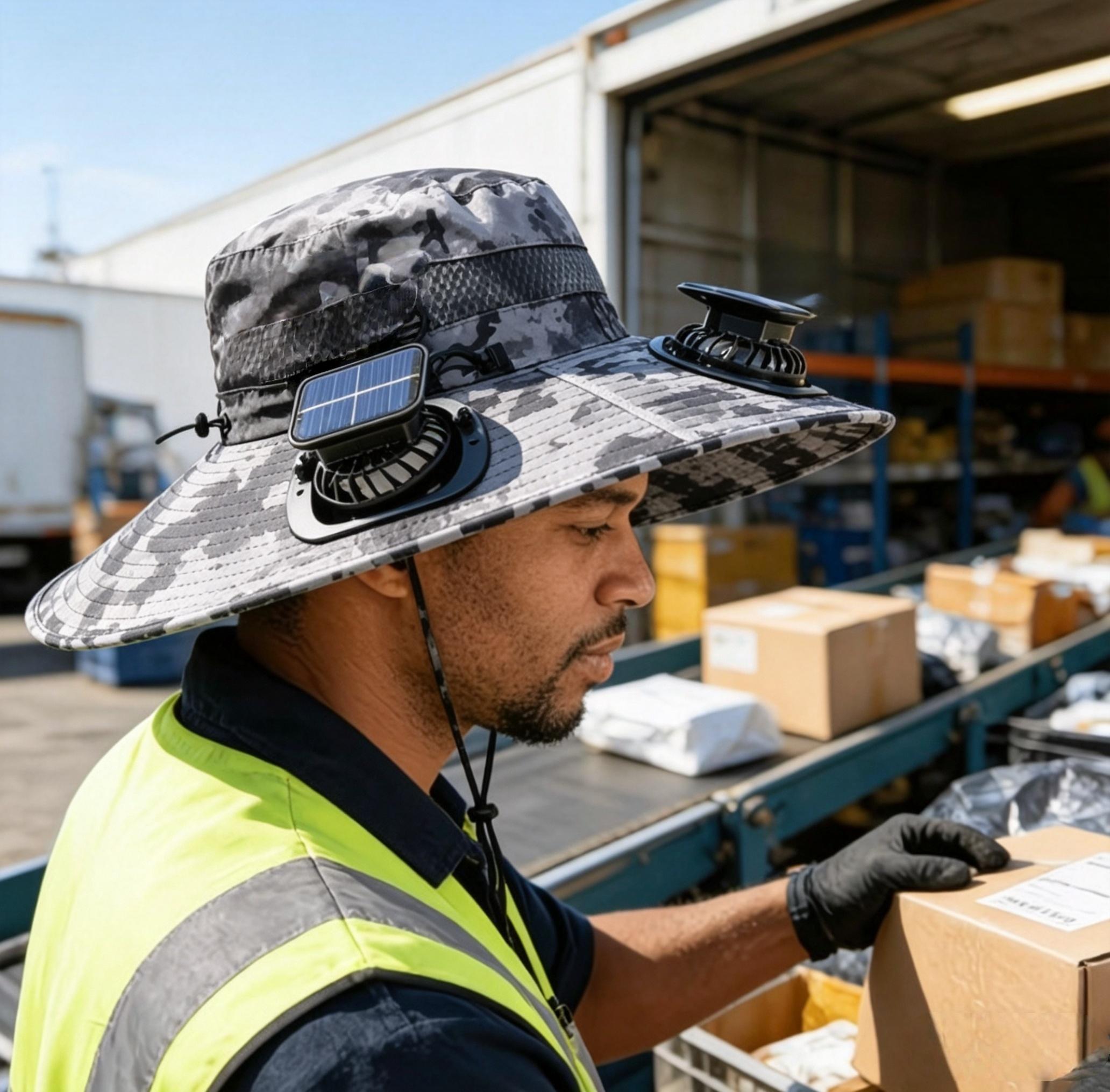 USB & Solar Powered Summer Sun Hat with Dual Fans – Wide Brim Outdoor Hat for Men & Women, Hiking & Fishing