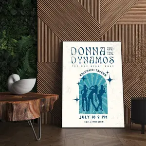 Donna And The Dynamos Poster, Mamma Mia Poster, Retro Concert Poster