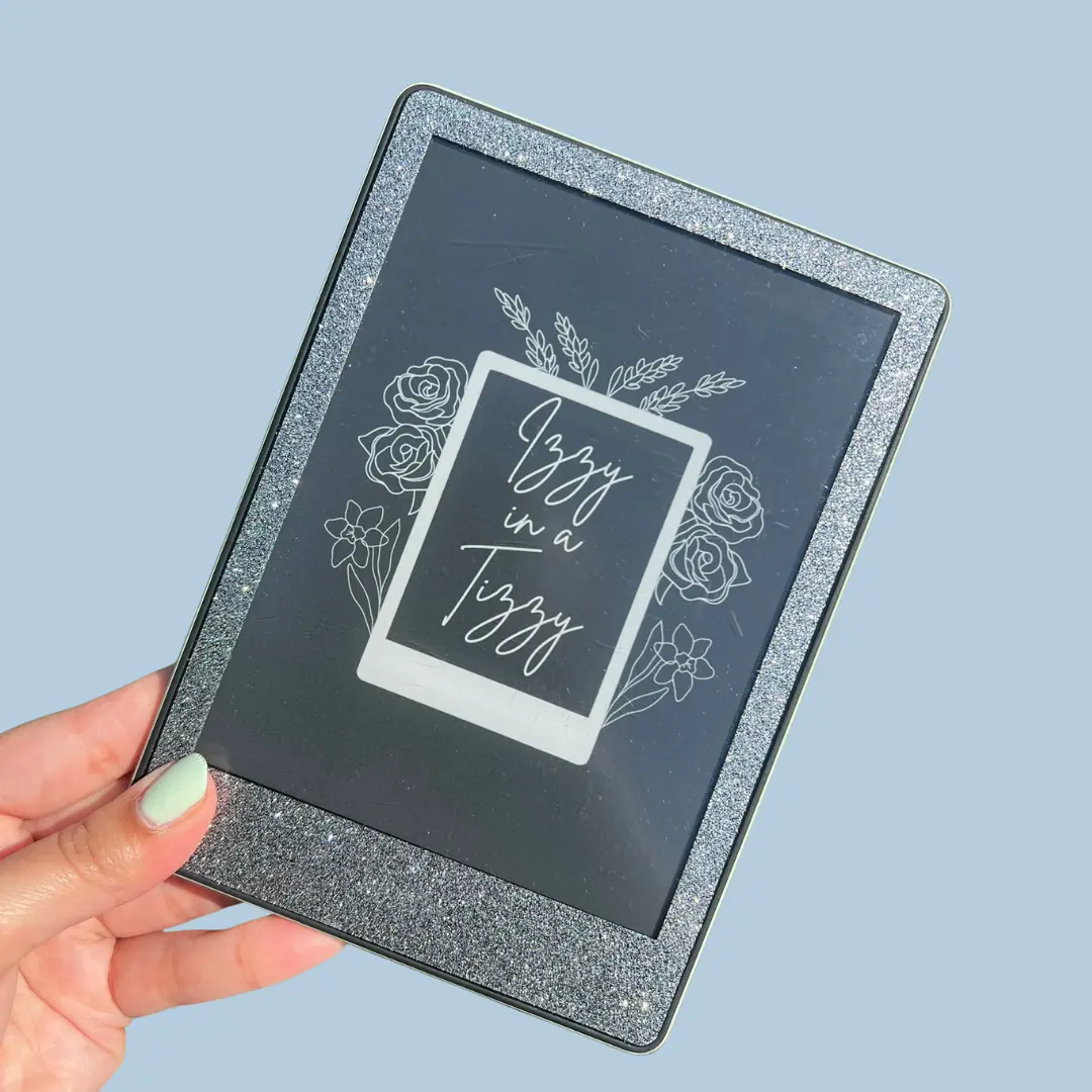 Silver Glitter Kindle Skin- Glittery Silver Kindle Decal, Kindle Paperwhite Glitter Skin, Silver Holographic Kindle Skin, Sparkly Kindle Decal