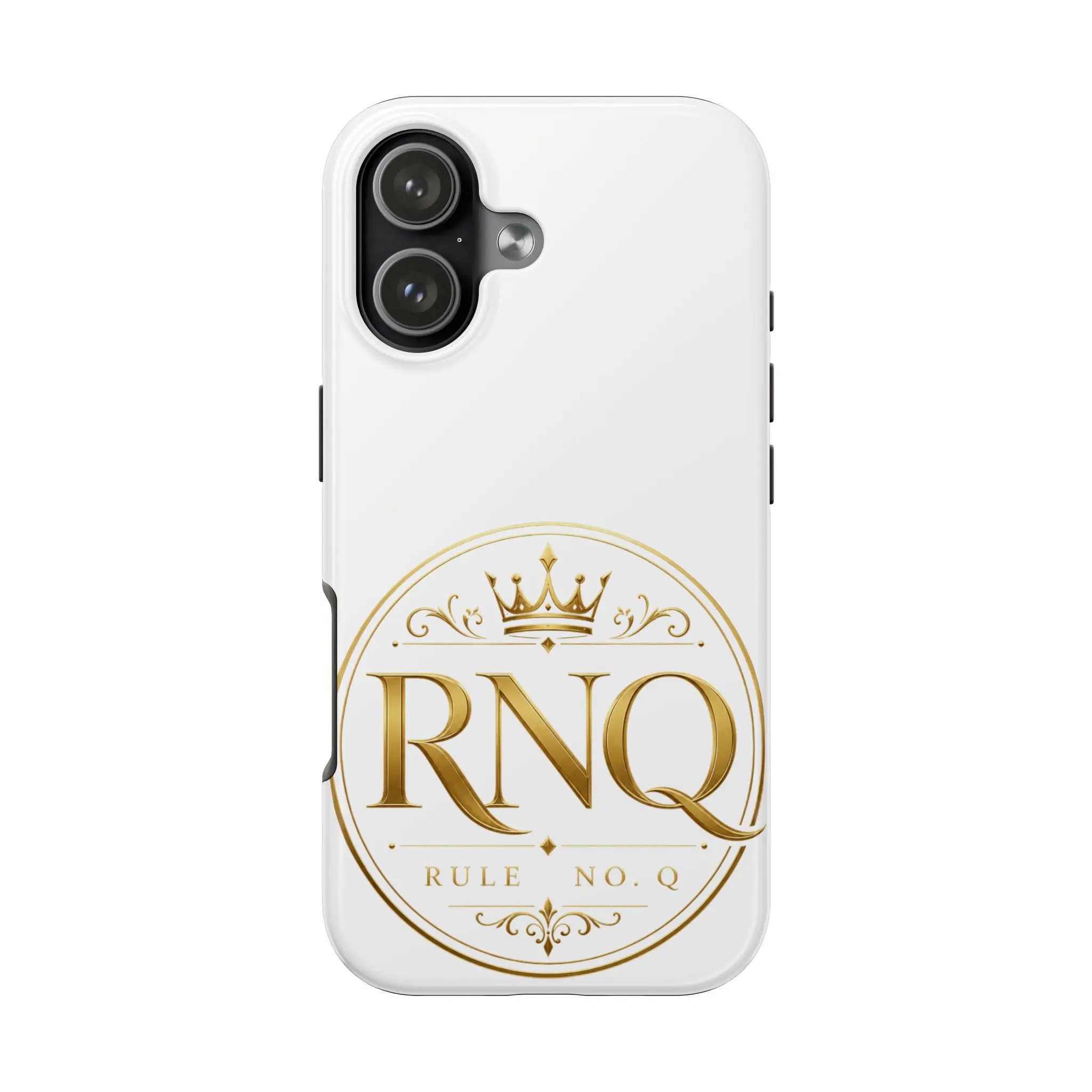 RNQ Logo Phone Case, Tough Phone Case | Gold Crest Monogram