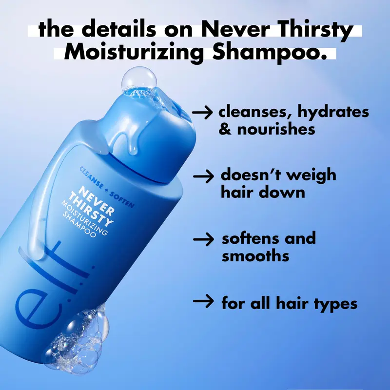 Never Thirsty Shampoo & Conditioner: Moisturize + Strengthen in One Set