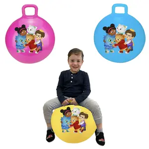 BounceZiez Daniel Tiger's Neighborhood 15" Inflatable Bouncy Hopper Ball with Pump for Ages 3+ Holds Up to 110 Lbs Indoor Outdoor Play