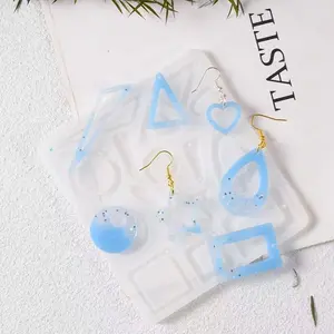 DIY Handmade Earring Resin Molds, Geometric Shapes Pendant Earrings Silicone Mold, Jewelry Making Tool for Crafting Earrings and Pendants
