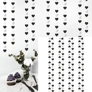 4-pcs birthday party decoration ribbon -52.48 feet, heart-shaped flower wreath banner, perfect for brides' showers, birthdays, Valentine's Day