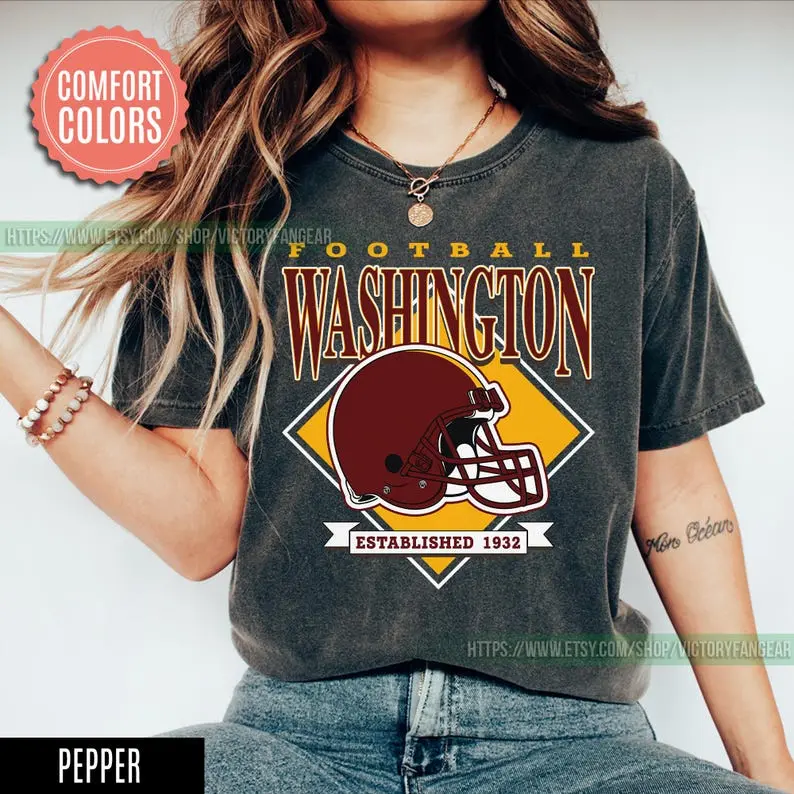 Washington Football Vintage Style Comfort Colors T-Shirt,Washington Crewneck Commander Sweater,Washington Fan Gift,Washington Shirt FGD27