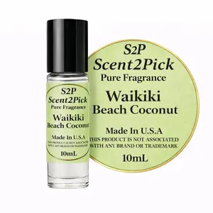 Waikiki Beach Coconut Inspired Roll-On Fragrance Oil 10ml – Alcohol-Free Long-Lasting Vanilla, Warm Woods & Soft Musk