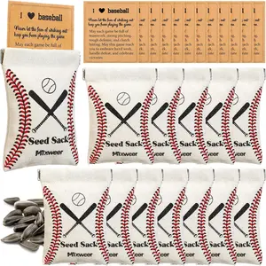 12 Sets Seed Pouch Bags with Message Gift Card Baseball Snack Bags Softball Seed Pouch for Players Team Gift for Field Team Party Favors