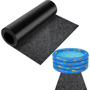 Pools Floor Pathways Mats, Absorb Water Pools Ground Walkways Pads, Slip-Proof Backing Pool Spa Floor Pathways Mats for Above Ground Pools, Spas, Hot Tubs.(10 Ft x 16 Inch), Black