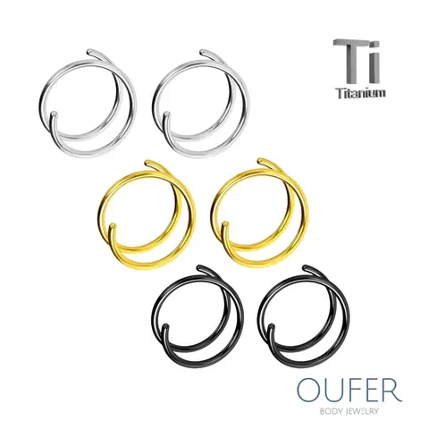OUFER Unisex 20G Titanium Body Jewelry Set, 2-Pack 8mm Spiral Double-Row Nostril Hoop Rings for Right Side Piercing, Hypoallergenic Wear for Daily Use, Durable Hoop Ring Piercing Jewelry