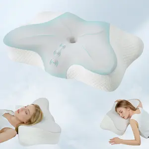 VIZIM Memory Foam Infinity Pillow Cervical Neck Support for Side Back Sleepers with Washable Cooling Cover Orthopedic Bed Pillow for Pain Relief Ergonomic Design