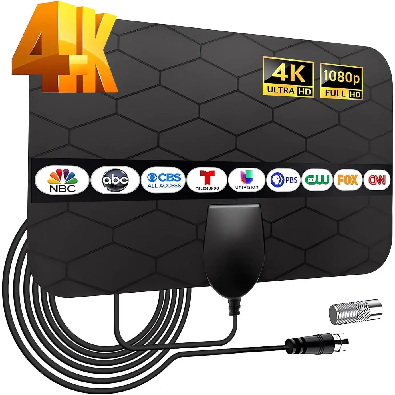 Portable Antenna TV, Digital Television Antenna for Smart/Old,Local Channels,Support 4K 1080P,Amplifier Signal-Booster,10ft Coaxial Cable, HD TV Antenna Indoor