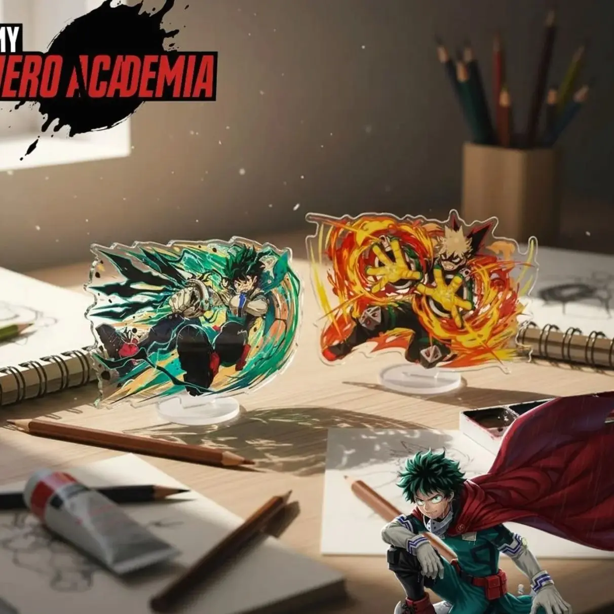 5 ops My Hero Acadmia Acrylic Standee Shigarki Toga Dabi Figure, Anime Display Model, Cosplay Desk Decor