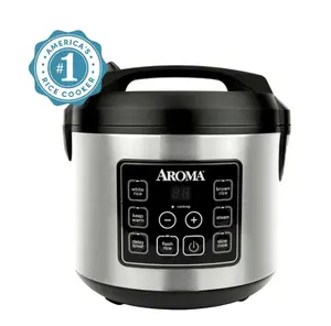 Aroma 20-Cup Digital Rice & Grain Cooker, Multi-Cooker, 8X Bonded Granite Coating, Silver, New