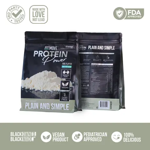 Just Move Protein Power Plain And Simple Unflavored Vegan Organic Dairy Free Gluten Free Keto 20g Protein Low Carb Non GMO Supplement