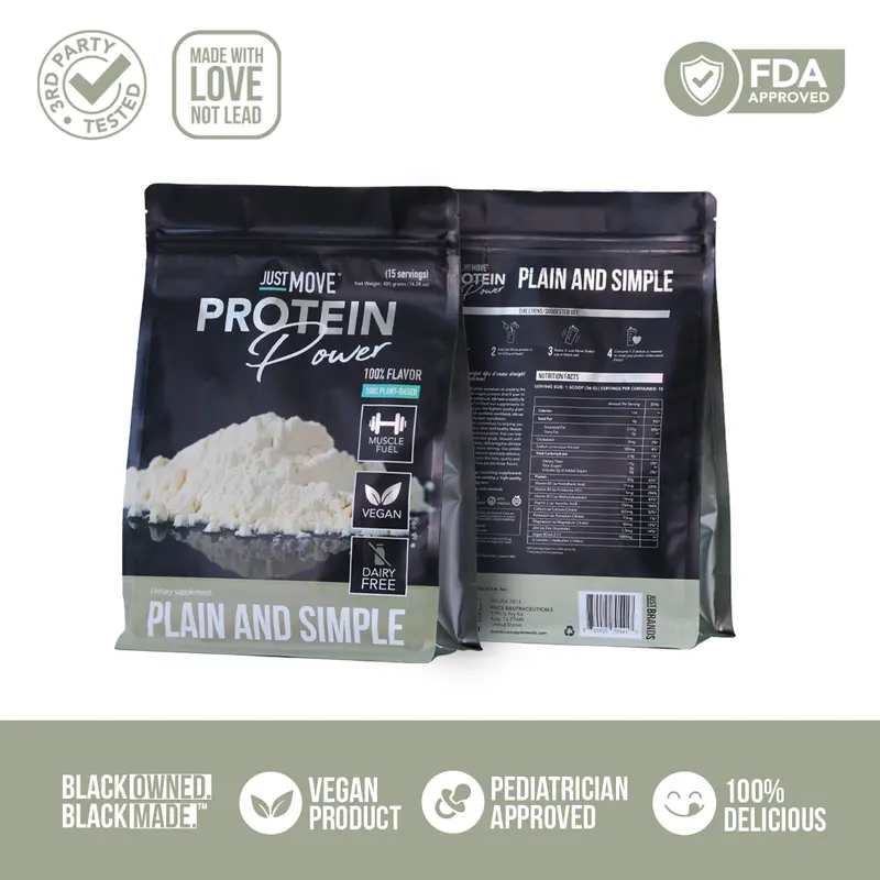 Just Move Protein Power Plain And Simple Unflavored Vegan Organic Dairy Free Gluten Free Keto 20g Protein Low Carb Non GMO Supplement