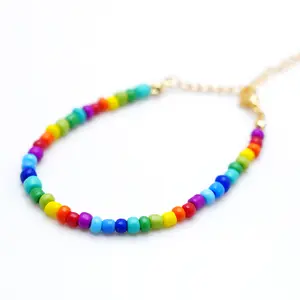 Shmart Handcrafted Rainbow Beaded Party Bracelet for Your Vacation Vibes
